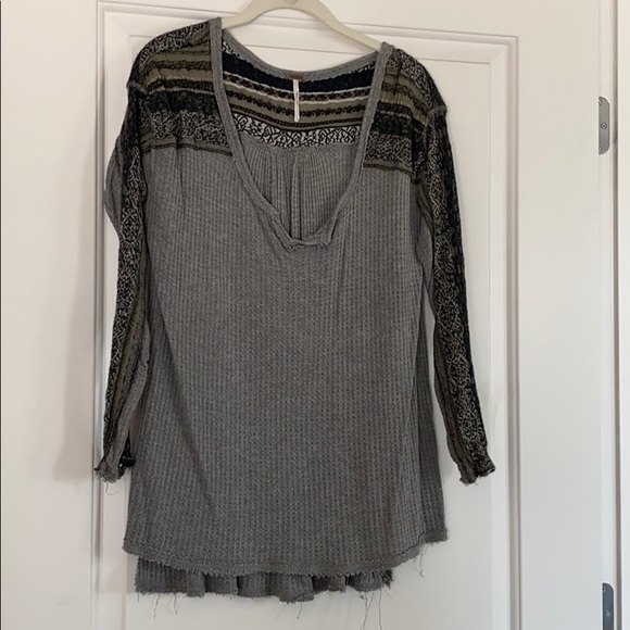 Free People Tops - Free People Long Sleeve Grey Shirt size S